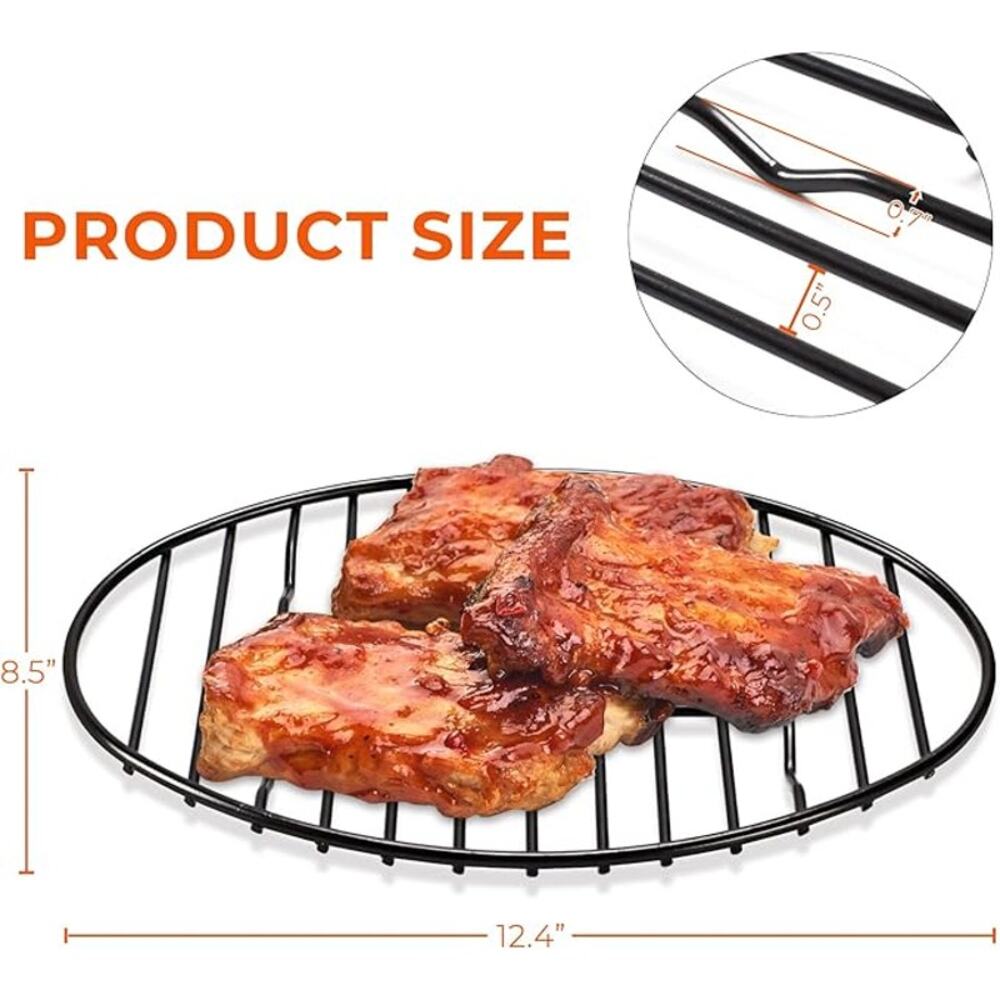 Oval Roasting Rack with Integrated Feet, Baking Rack, Roasting- Black - Picture 3 of 5